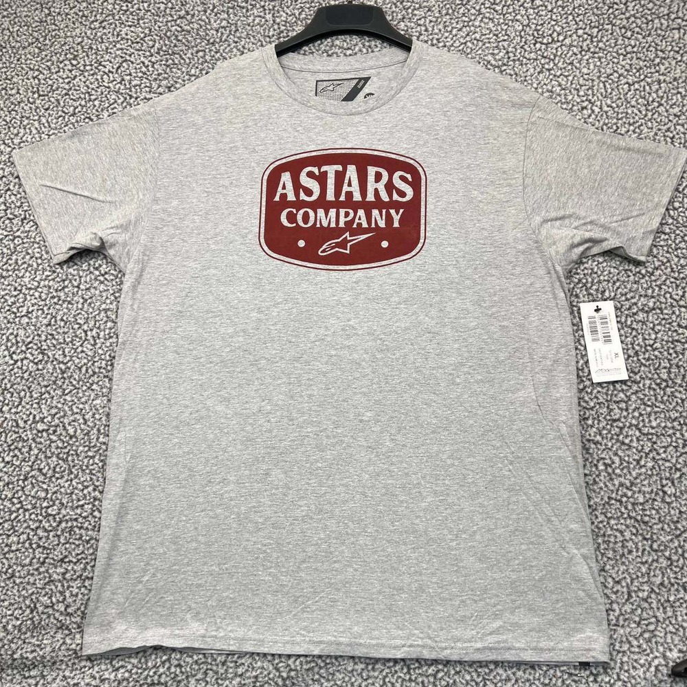 Alpinestars Shirt Men Extra‎ Large Gray Short Sleeve Crew Neck New XL